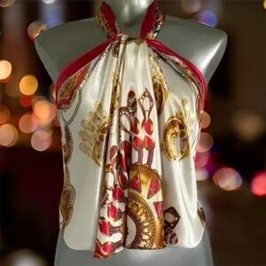 🆕🎁Luxury Satin Scarf Top